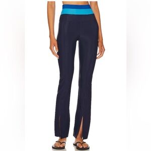 Beach Riot Amalfi Pant Stretchy Ribbed In Marine Colorblock Navy Blue Size XL